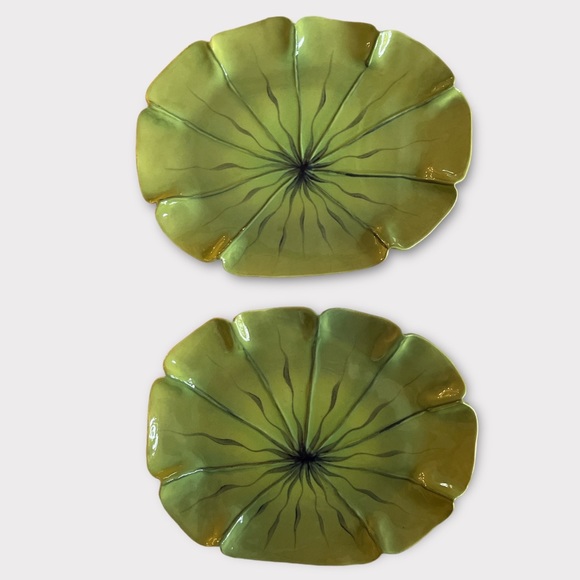 Mustardseed Moonshine Originals Pair of Nasturtium Leaf Plates EX!
